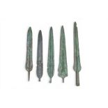 COLLECTION OF BRONZE AGE / EARLY GREEK PERIOD BRONZE SPEARHEADS