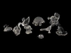 GROUP OF 9 SWAROVSKI FACETED CRYSTAL FIGURINES