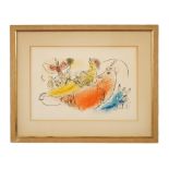 FRENCH COLOR LITHOGRAPH AFTER MARC CHAGALL FRAMED