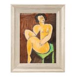 PARIS SCHOOL MANNER FEMALE PORTRAIT OIL PAINTING