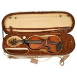 VINTAGE VIOLIN WITH A BOW IN A FITTED CASE