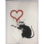 Banksy, Sold as "In the manner of the artist Banksy", Limited Edition, Signed Print, Stamp, Seal,