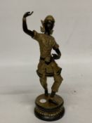 AN ORIENTAL BRONZE FIGURE, HEIGHT 28CM