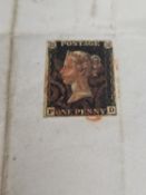 A PENNY BLACK DATED MAY 1840 ON AN OLD LETTER