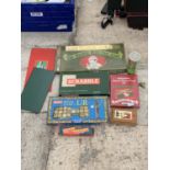 AN ASSORTMENT OF BOARD GAMES AND A CHESS SET ETC