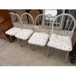 FOUR PAINTED WINDOR STYLE KITCHEN CHAIRS