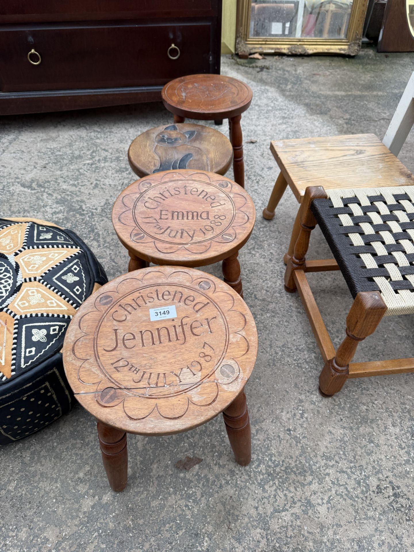 A COLLECTION OF SIX VARIOUS STOOLS