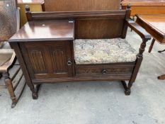A JAYCEE OAK TELEPHONE TABLE/SEAT