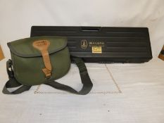 A BSA GUNS RIGID PLASTIC GUN CASE AND A SHOTGUN CARTRIDGES BAG BY JACK PYKE (2)