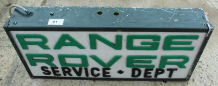 AN ILLUMINATED RANGE ROVER SERVICE LIGHT BOX SIGN - NO VAT