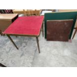 THREE FOLDING CARD TABLES