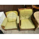 TWO G PLAN STYLE RETRO SADDLEBACK LOUNGE CHAIRS