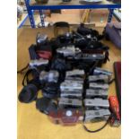 A COLLECTION OF CAMERAS TO INCLUDE CANON, KODAK, NIKON ETC
