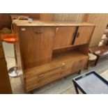 A G PLAN RETRO TEAK COCKTAIL SIDEBOARD, 60" WIDE