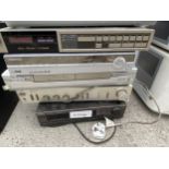 AN ASSORTMENT OF ITEMS TO INCLUDE A SONY DVD PLAYER, A SAMSUNG DIGITAL VIDEO RECORDER AND AN HITACHI