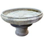 A large reconstituted stone water feature/planter on plinth and base - Overall size height 83cm,