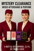 MYSTERY CLEARANCE PREMIUM 4-BOTTLE AFTERSHAVE & PERFUME SET (100ML EACH)
