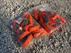 BOX OF 1in x 6.5FT RATCHET STRAPS, APPROX 2 BAGS IN BOX W/ 10PCS PER BAG, APPROX 20PCS TOTAL