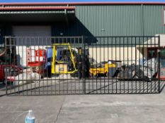 ( 1 ) SET OF UNUSED 20FT BI PARTING WROUGHT IRON GATES, 10FT EACH PIECE (20FT TOTAL WIDTH). 2 PIE...