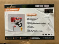 UNUSED 2025 LANDHERO ELECTRIC HOIST MODEL LDH-PA600, APPROX LIFT LOAD SINGLE ROPE 660LBS / DOUBLE...