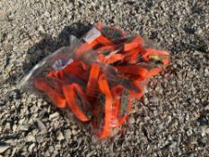 BOX OF 1inx5FTRATCHET STRAPS, APPROX 2 BAGS IN BOX W/ 10PCS PER BAG,APPROX 20PCS TOTAL