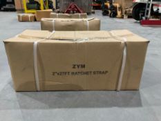 UNUSED ZYM 2in X 27FT RATCHET STRAPS, APPROX 10PCS IN BOX