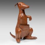 A vintage Valenti cognac leather Kangaroo, H 81 cm