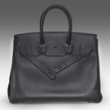 Hermes, Shadow Birkin 35 bag, Black Swift Leather