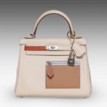 Hermes, Kelly Retourne 25 bag, Limited Edition Colormatic, Nata, Cuivre, Lime, Mauve Sylvestre, Bleu