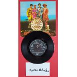 Beatles Rare 1967 Demo Record Sgt. Pepper's with Peter Blake Signature.