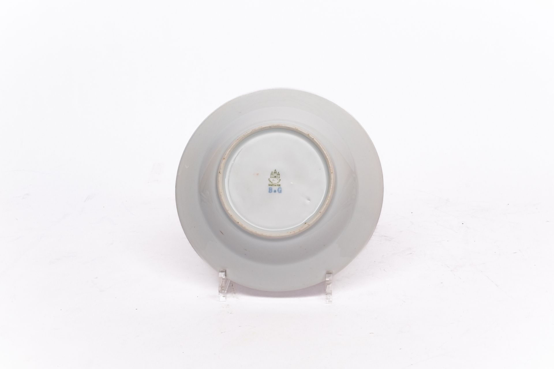 Serviceteile, 15-tlg., Bing & Gröndahl, bunte Blumen, Goldrand: 5 Suppenteller, 6 Speiseteller, Dec - Bild 7 aus 14