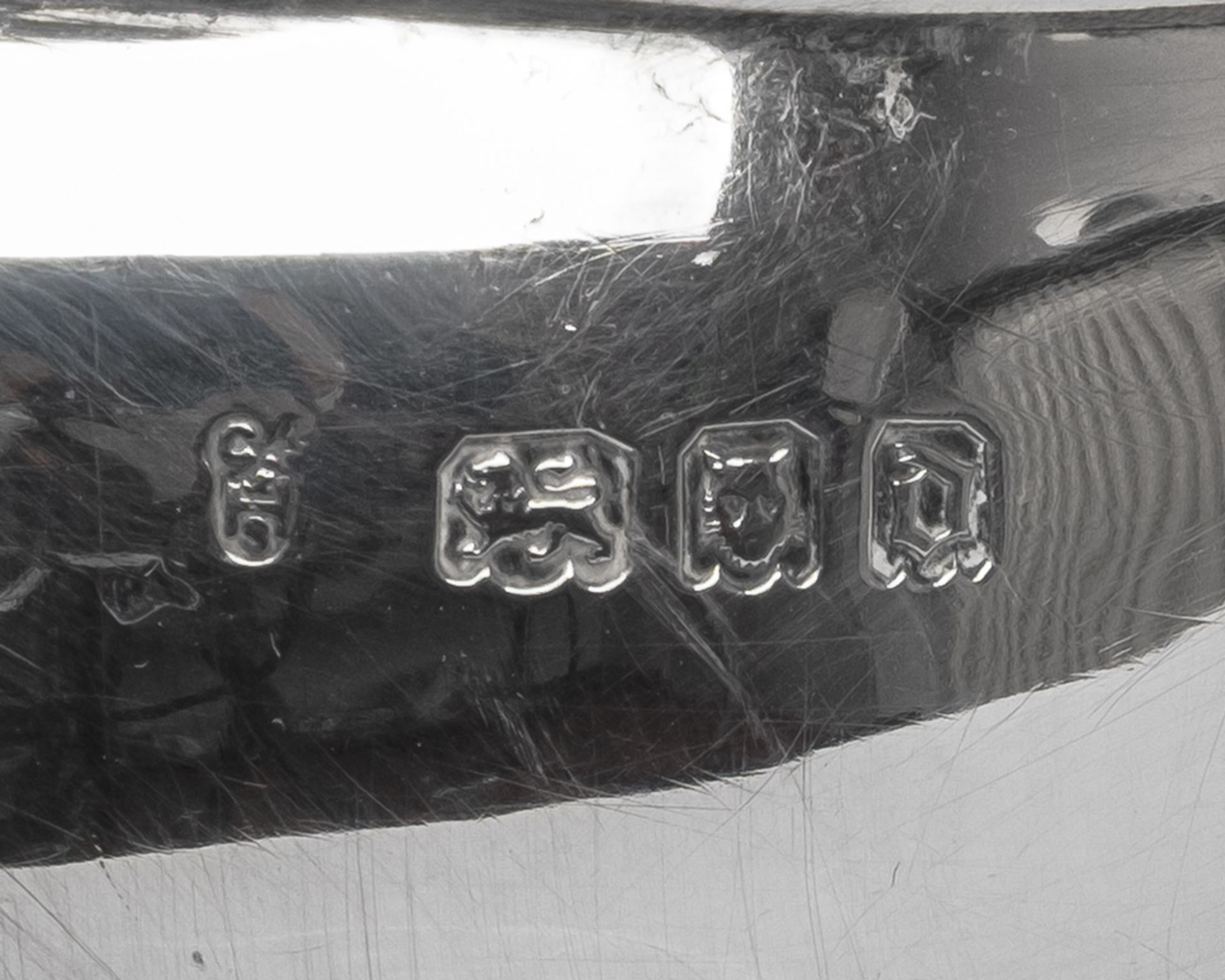 Teekanne, Silber 925, London, 1919, C.S. Harris & Sons Ltd, vierseitige, leicht gebauchte Form auf  - Bild 3 aus 3