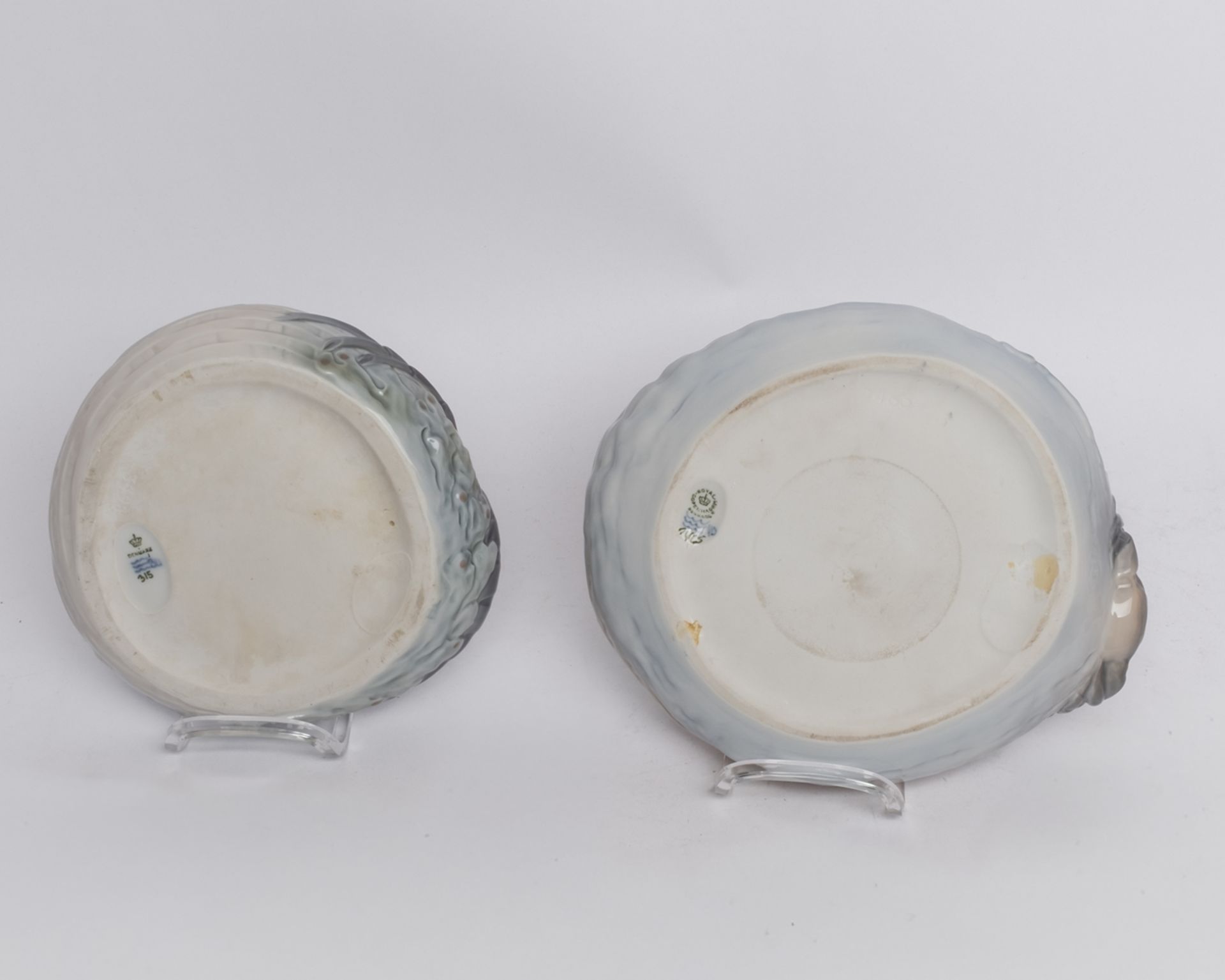 2 Zierschalen, "Hummer", "Taschenkrebs", Royal Kopenhagen, Modellnummern 315, 2465, polychrom, Mode - Bild 2 aus 2