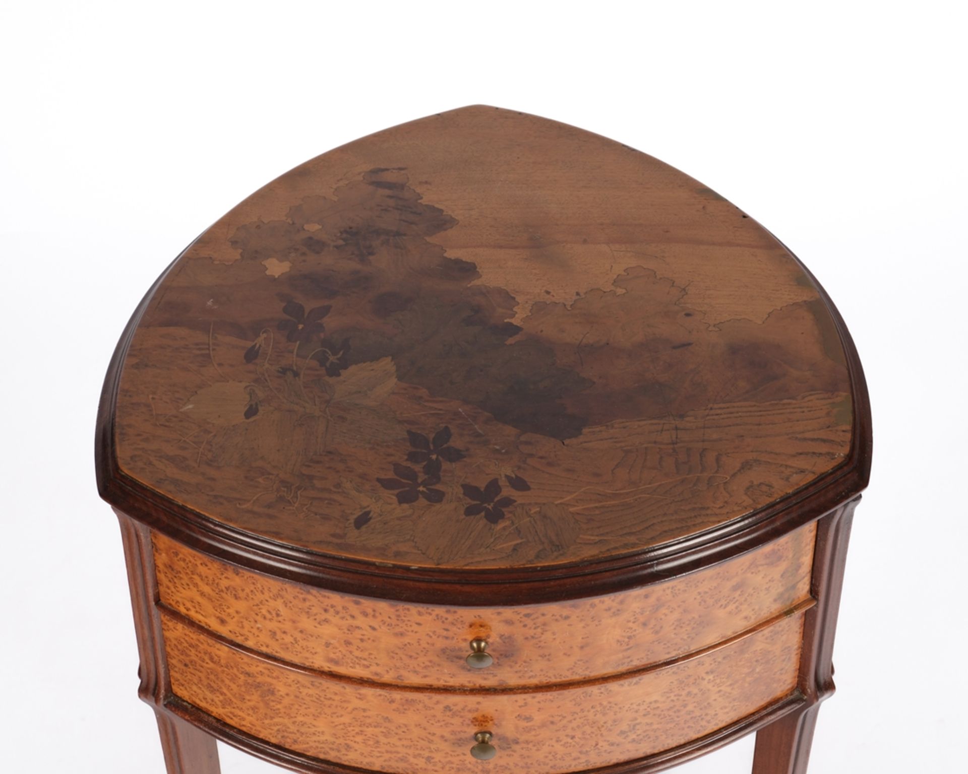 Guéridon von Émile Gallé (1846 - 1904), Jugendstil, Nancy, um 1900, Mahagoni, Vogelaugenahorn und w - Bild 5 aus 6