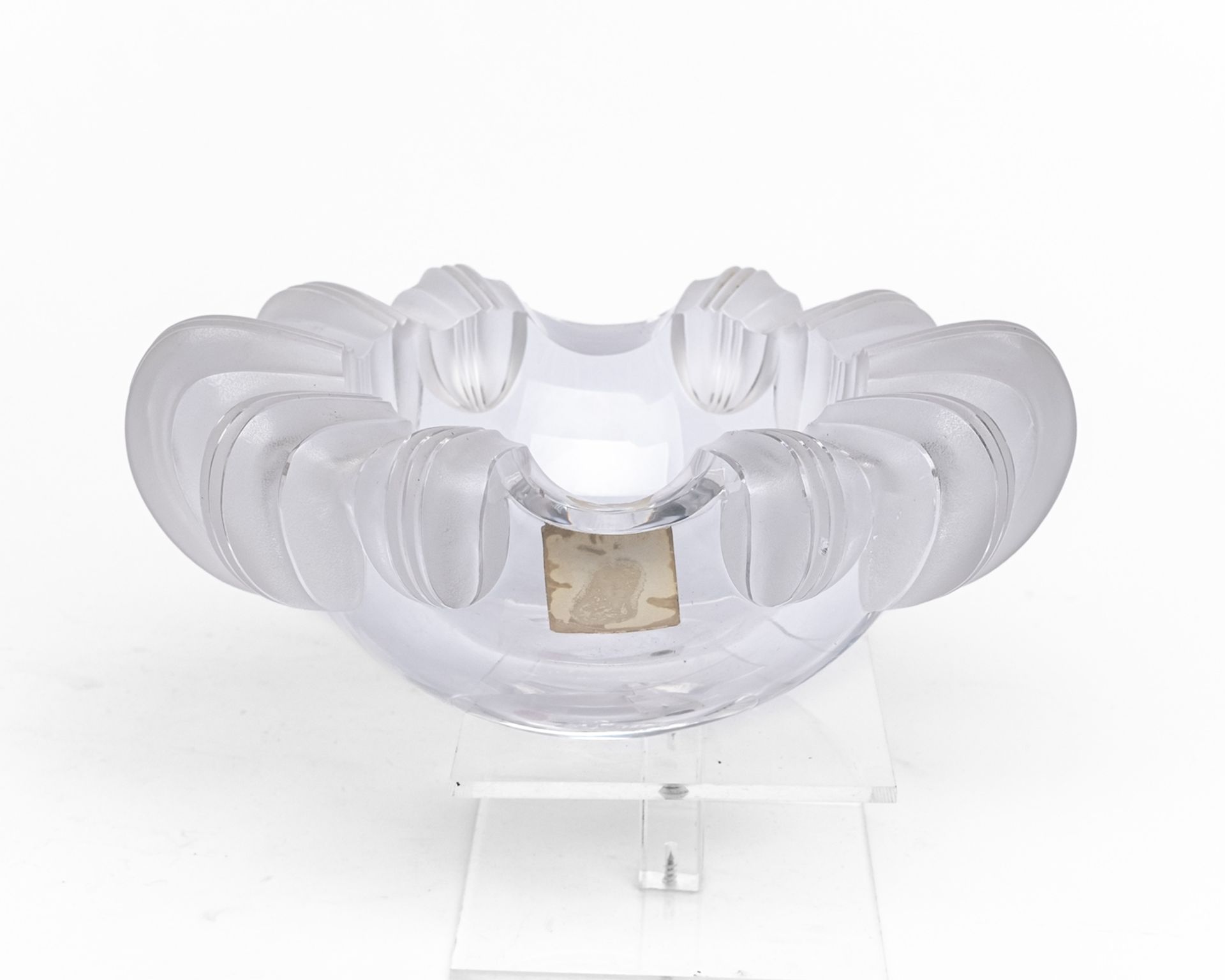 Aschenbecher, "Athena", Lalique, farbloses Glas, teils mattiert, oval, für Zigarren, am Boden umsei - Bild 3 aus 4