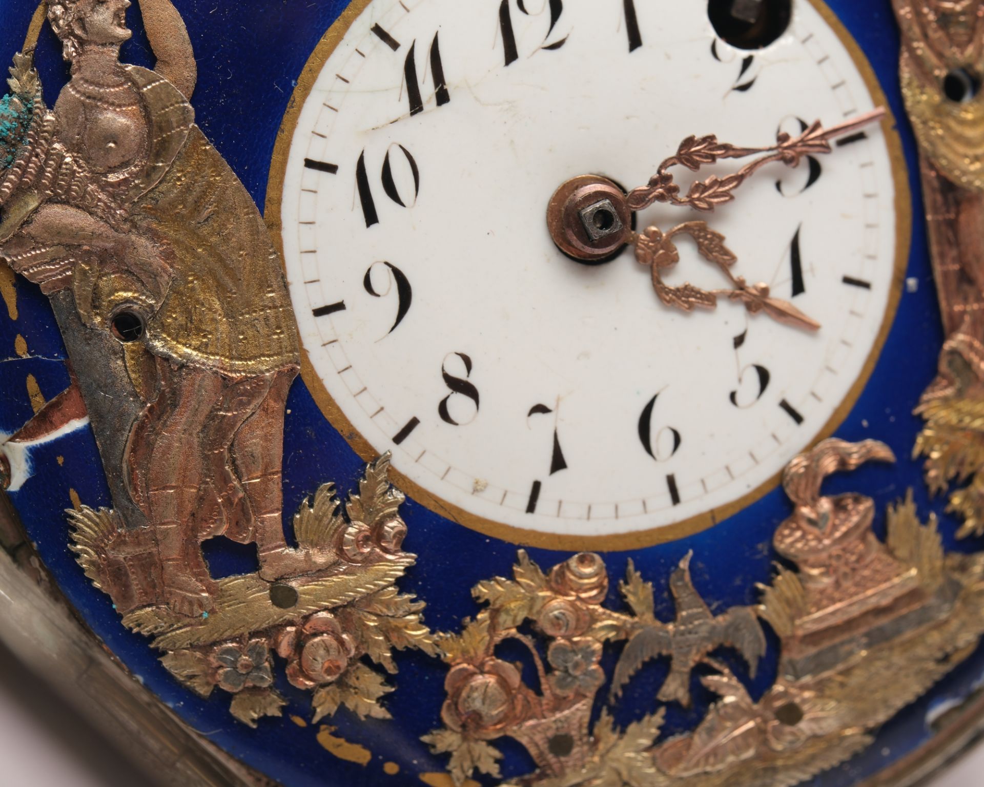 Taschenuhr mit Jacquemart-Figurenautomat und Repetition, wohl Schweiz, um 1800, Scharniergehäuse in - Bild 3 aus 7