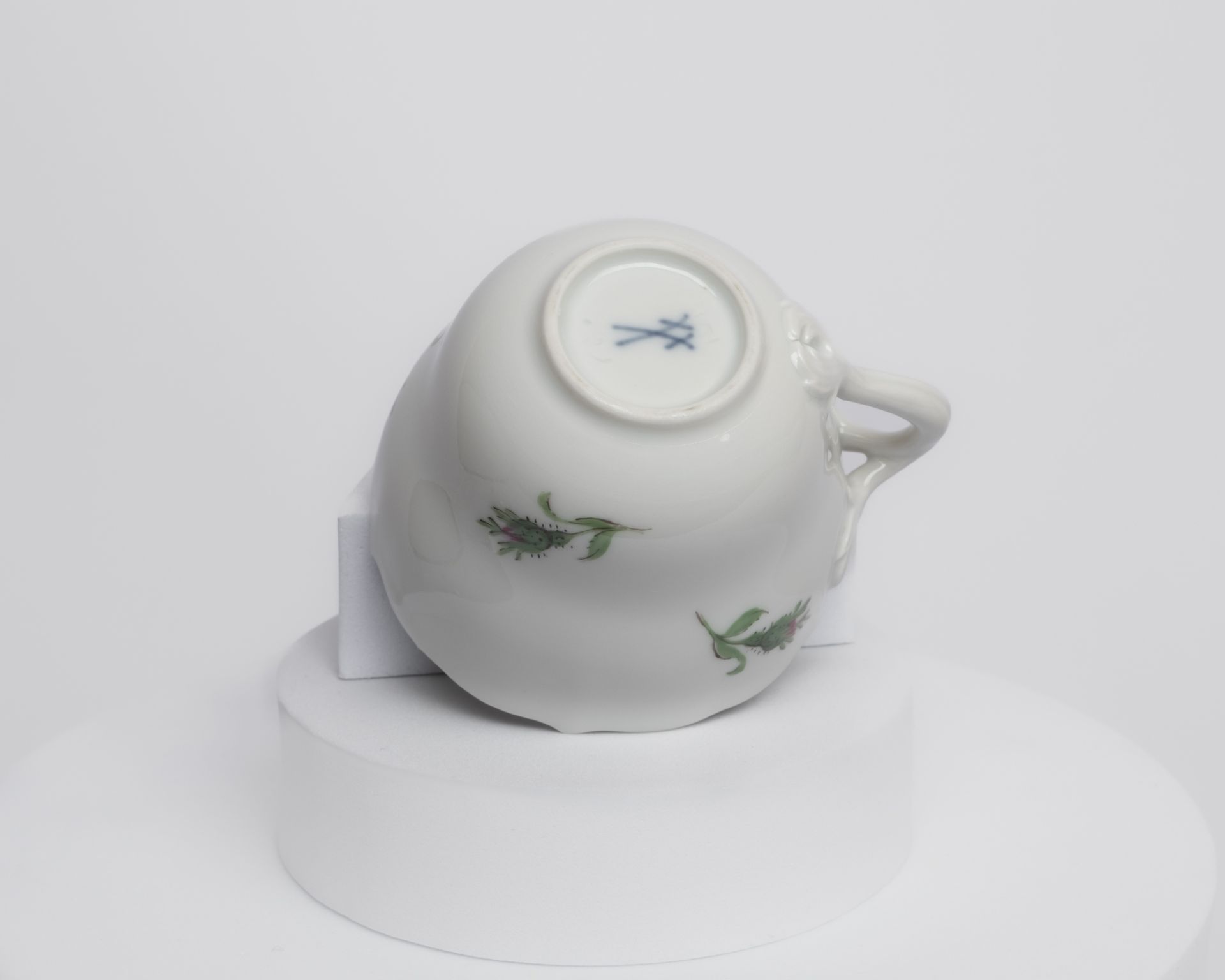 Mokkaservice, 16-tlg., Meissen, Schwertermarke, 1./2. Wahl, rote Rose, meist Goldrand: Mokkakanne ( - Bild 10 aus 14