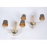 Paar Wandleuchter, Entwurf Angelo Donghia (1935 - 1985), Modell Stellare Sconce, Italien, Muranogla