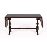 Kleiner Drop-Leaf-Table im englischen Stil, 20. Jh., Mahagoni furniert, Seiten klappbar, 43.5 x 84 