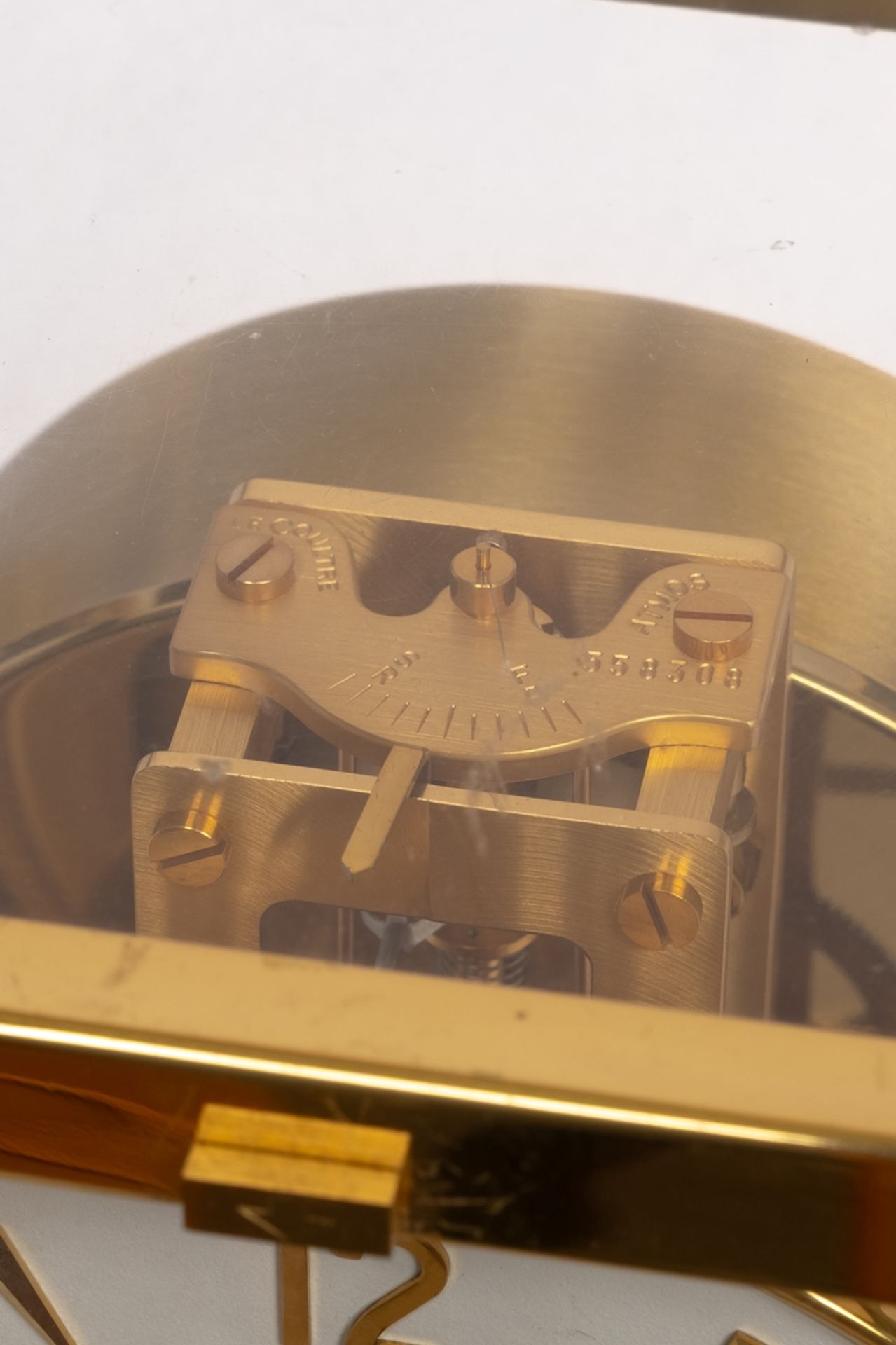Tischuhr, "Atmos VIII", Jaeger LeCoultre, Schweiz, 1967-1984, Kaliber 528-8, nummeriert 558308, fün - Bild 3 aus 6