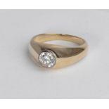 Solitär-Ring, 14kt Gelbgold, 1 Brillant ca. 0.70 ct., ca. 7.9 g, RM 61