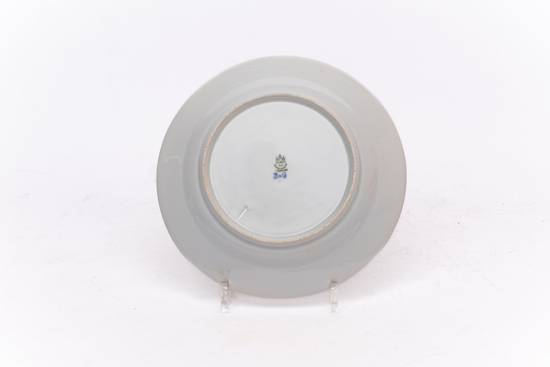 Serviceteile, 15-tlg., Bing & Gröndahl, bunte Blumen, Goldrand: 5 Suppenteller, 6 Speiseteller, Dec - Bild 5 aus 14