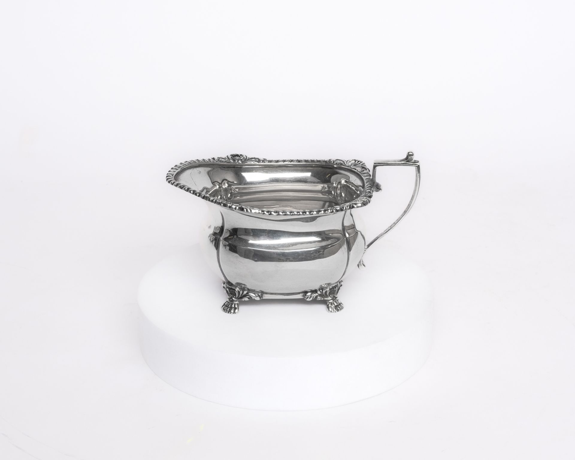 Kaffeekanne, Sahnegießer, Silber 925, Sheffield, 1929, 1930, Mappin & Webb Ltd, vierseitige, leicht - Bild 3 aus 3