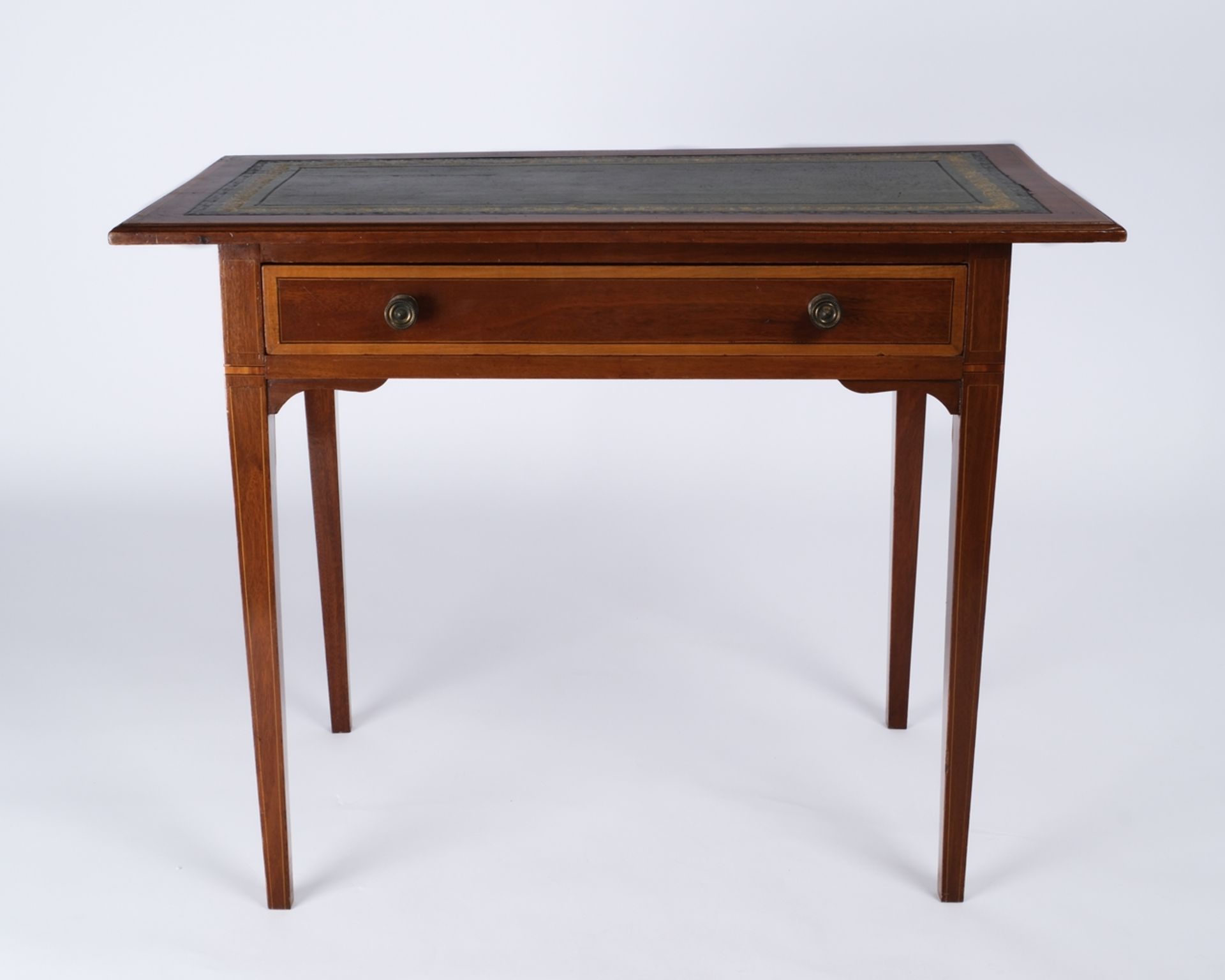 Konsoltisch im Stil des Regency, England, um 1930, Mahagoni u.a., rechteckige Platte auf vier konis