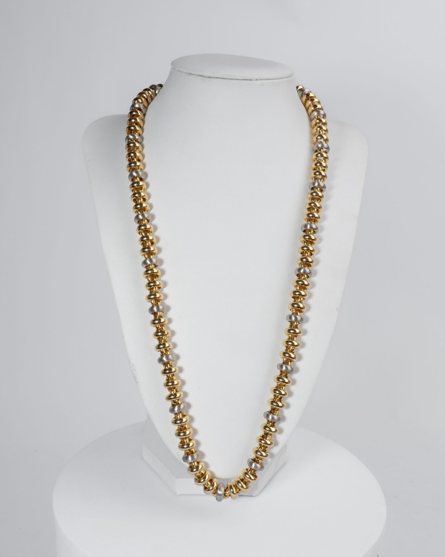 Kette, 18kt Gelbgold/Weißgold, ca. 100.7 g, ca. 60 cm lang. - Bild 2 aus 2