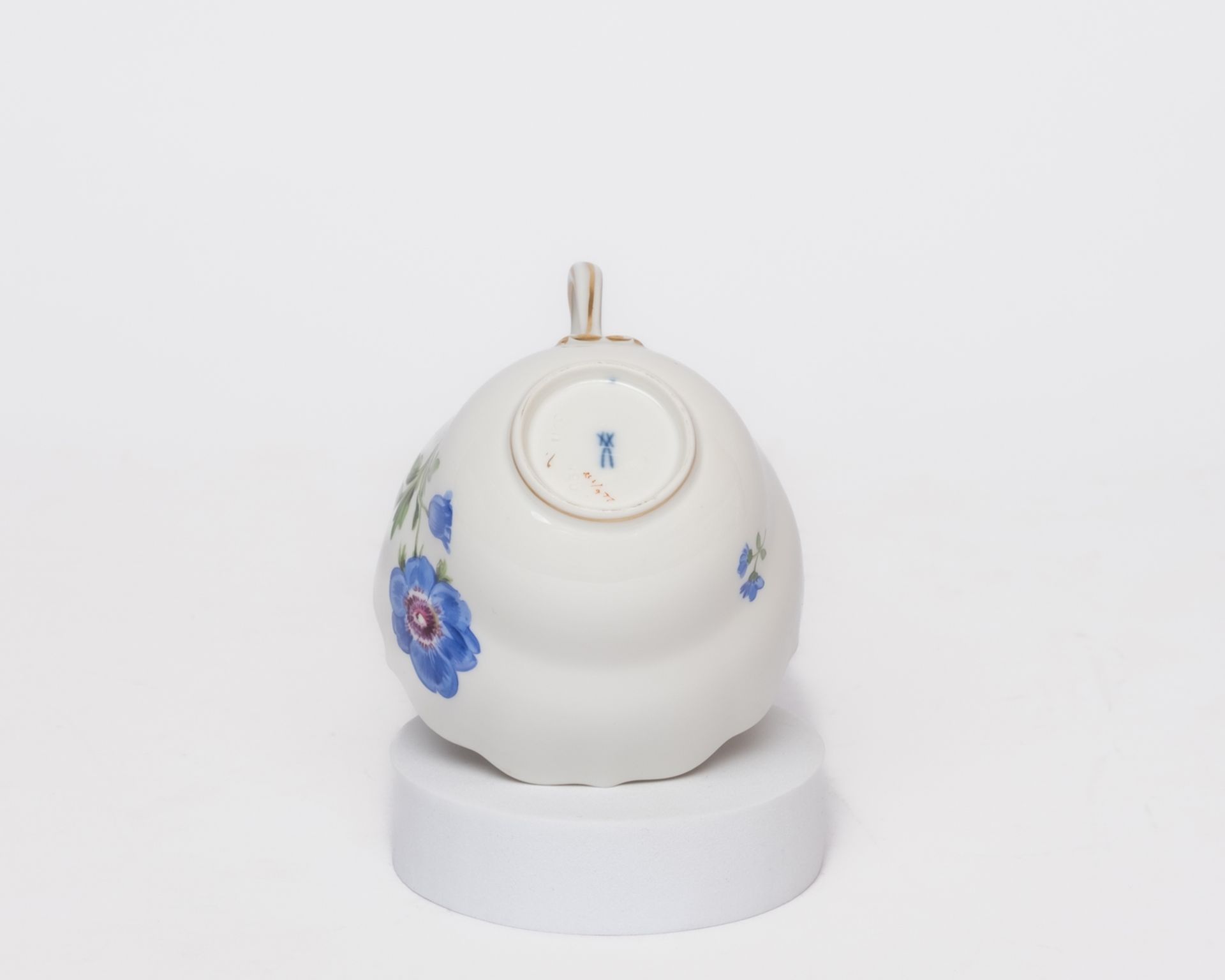 Kaffeeservice, 41-tlg., Meissen, Schwertermarke, 2. Wahl, Blume 1, u.a. gelbe und rote Rose, Goldra - Bild 9 aus 16