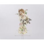 Porzellanfigur, "Amor, Tauben fütternd", Meissen, Schwertermarke, 1898-1924, 1. Wahl, Modellnummer 