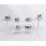 Konvolut 6 Mokkatassen mit Untertassen, Meissen, Schwertermarke, 19./20. Jh., 1./2. Wahl, verschied