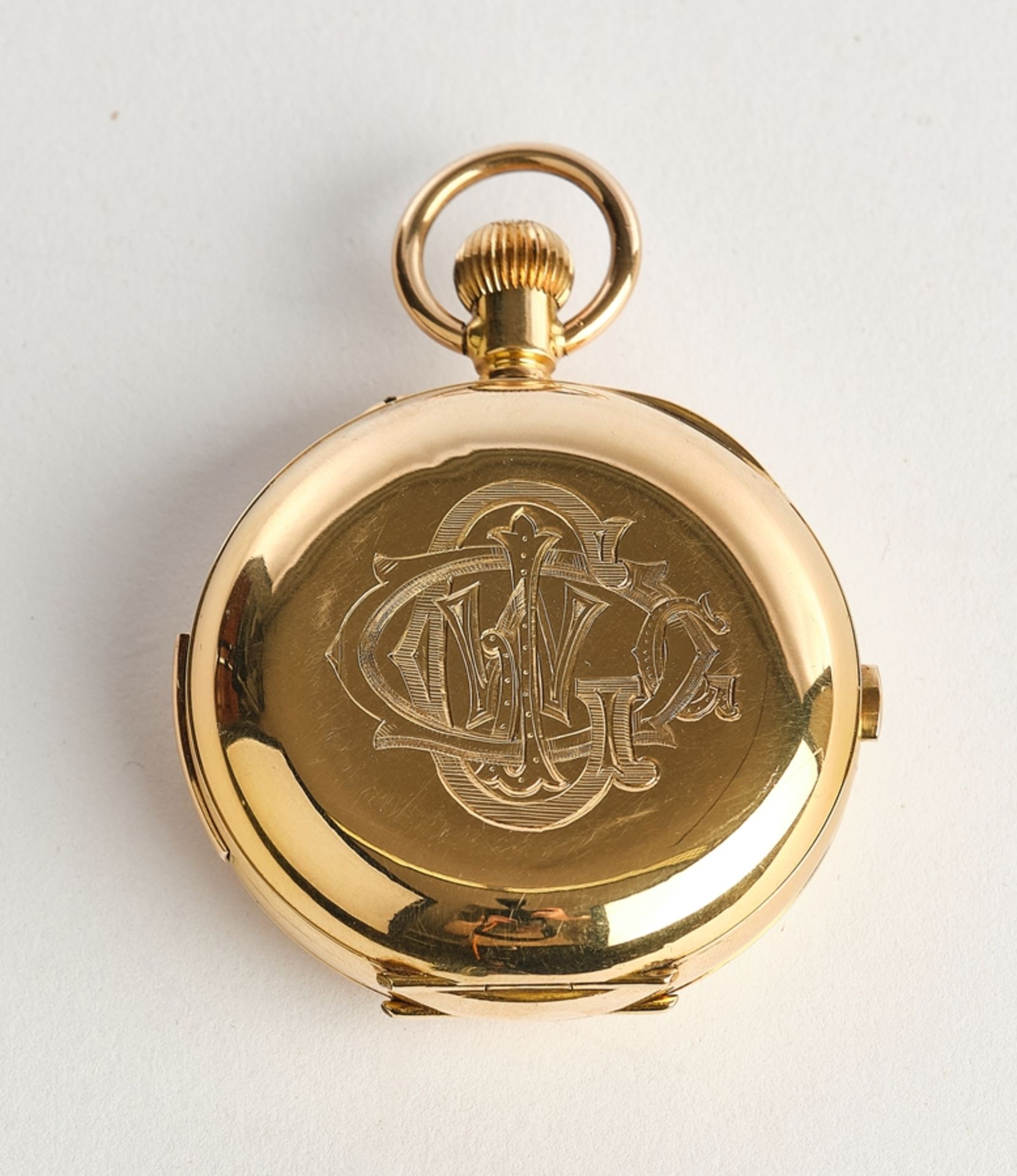 Taschenuhr, Grand Complication Chronograph, ca. 1880, ca. 55 mm, 18kt Rotgold, Handaufzug, emaillie - Bild 2 aus 6