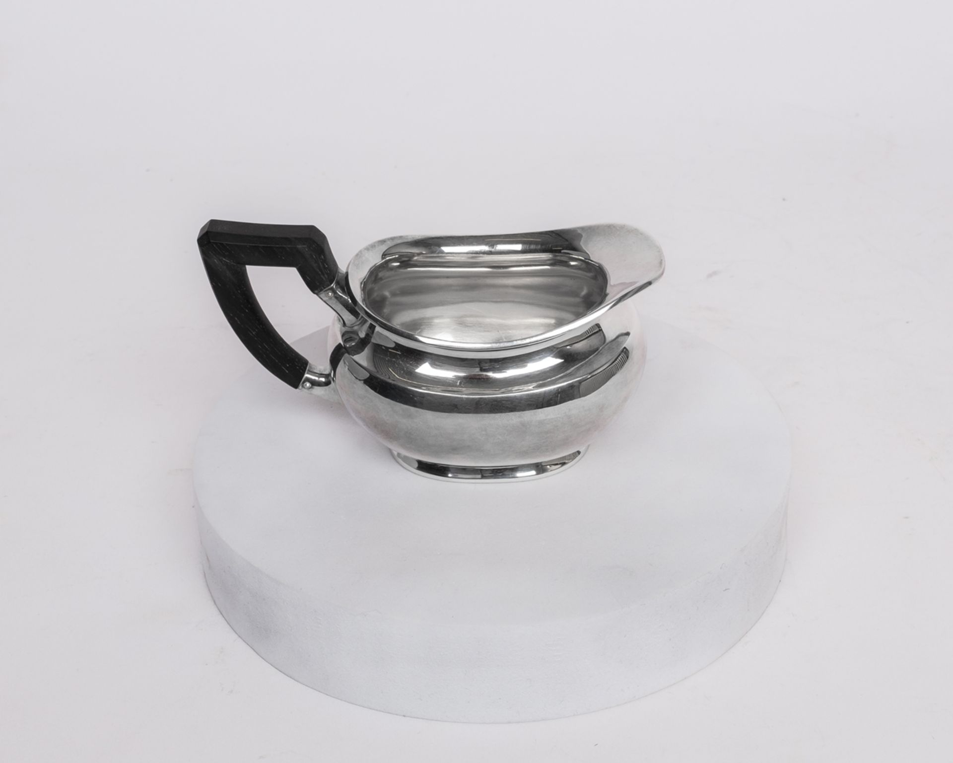 Sahnegießer, Zuckerschale, Silber 800, Schweiz, Jezler, oval, gebaucht, abgesetzte Schulter, J-Henk - Bild 2 aus 3